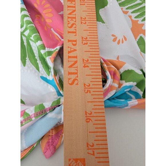 Ruby Rd Floral Shirt Womens Size 2X Green Colorful Tropical Stretch Waist Tie - Picture 10 of 10